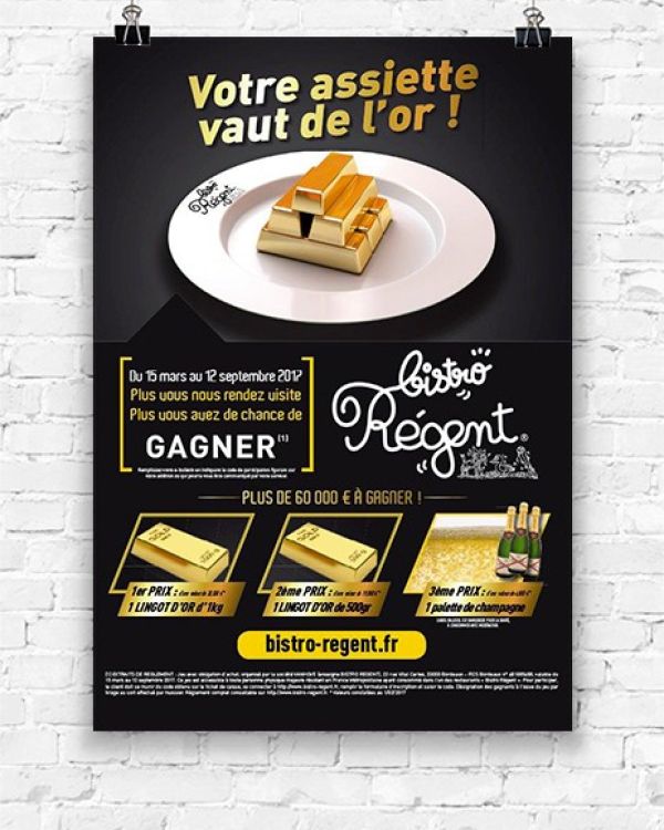 Affiche de jeu concours organisé dans un restaurant