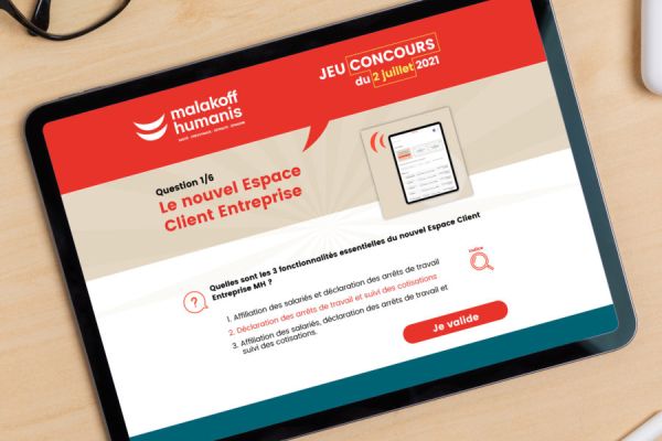 Interface d’un quiz interactif pédagogique pour formation interne e