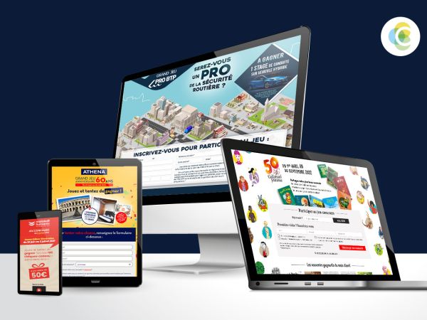 agence création jeu concours : présentation de plusieurs jeux marketing responsive