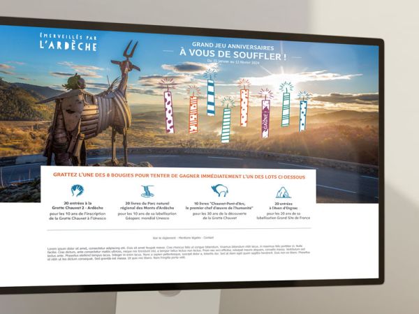 Jeu de grattage digital pour l'Agence de développement de l'Ardèche réalisé par Colombo, Agence Web & Gamification Avignon