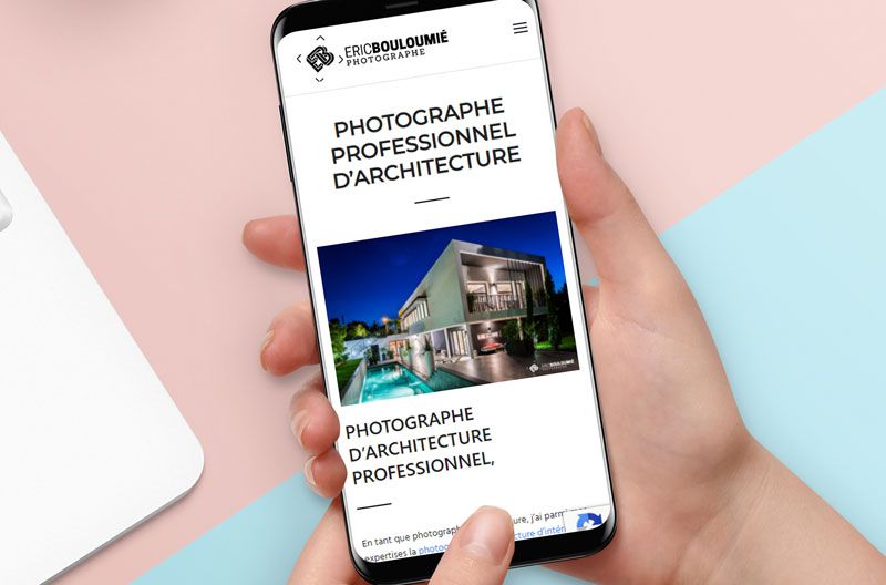 Site internet photographe - page métier mobile