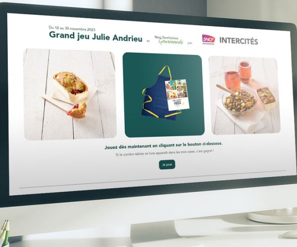 Jackpot digital sur un écran desktop pour SNCF Intercités. Un réalisation réalisé par Colombo, spécialiste de la Gamification à Avignon