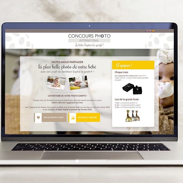 création de jeu marketing - home Sophie la girafe