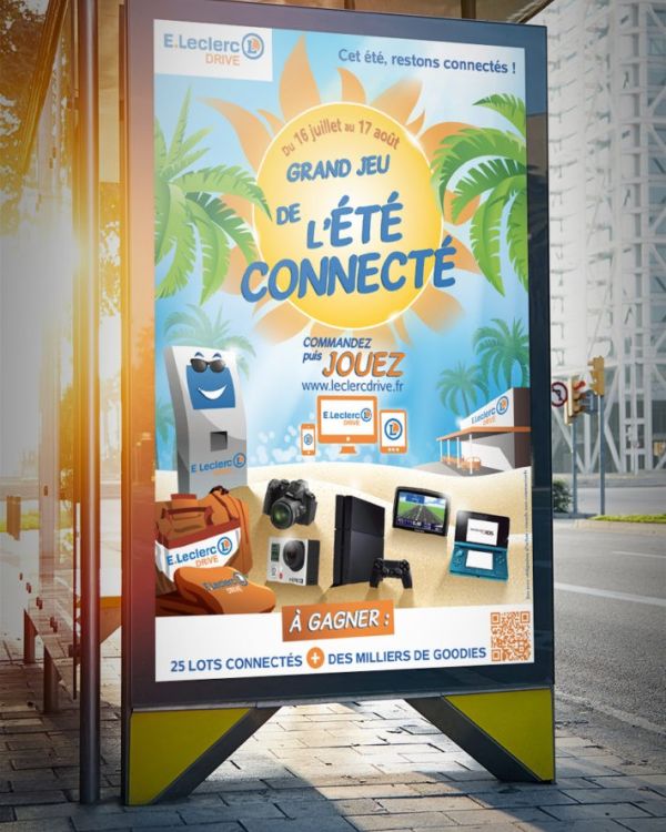 Communication multicanale autour d'un jeu concours avec obligation d'achat pour Leclerc Drive