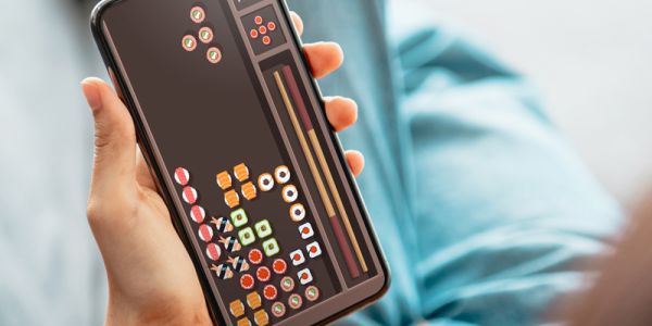 Jeu concours rétro Tetris sushi secteur de la restauration sur smartphone