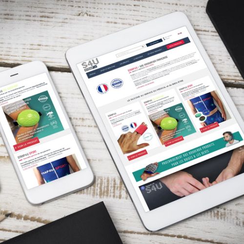 Site e-commerce paramédical - home page tablette et mobile