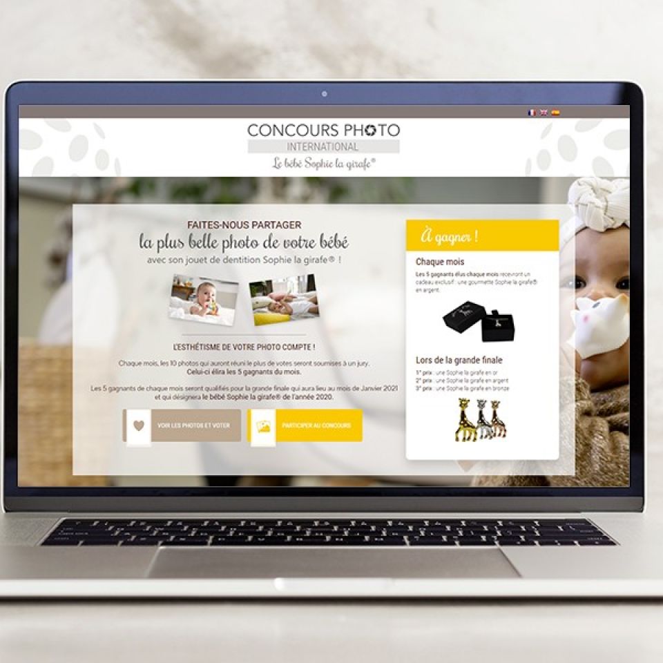 création de jeu marketing - home Sophie la girafe