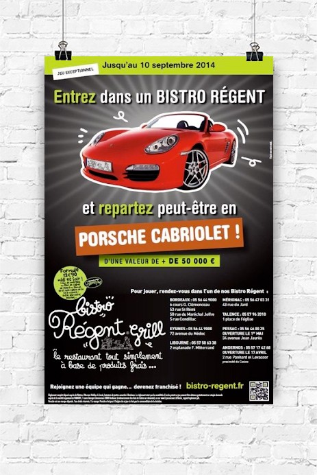 Affiche d'un jeu-concours réalisé pour un restaurant 