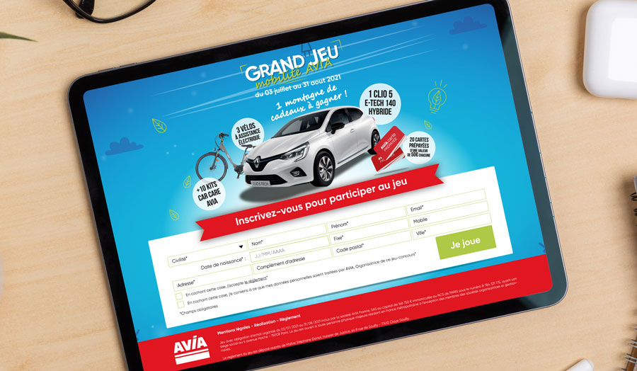 jeu digital réalisé par une agence création de jeu concours avec obligation d'achat pour un réseau national de stations services