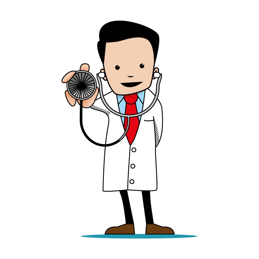 création de mascotte en illustration - docteur