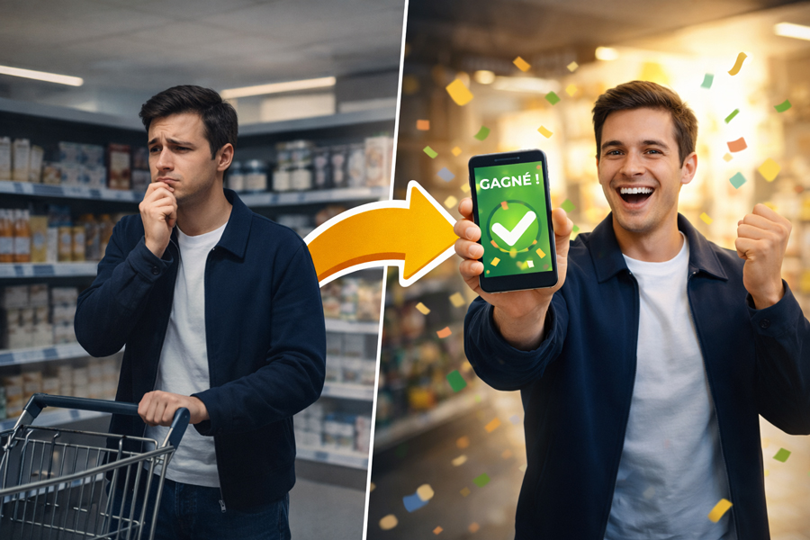 Illustration montrant comment une bonne stratégie de jeu avec obligation d'achat transforme l'expérience d'achat du consommateur en moment gratifiant