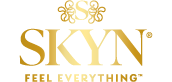 Logo SKYN – marque de l’univers intimité et bien-être accompagnée sur des dispositifs digitaux