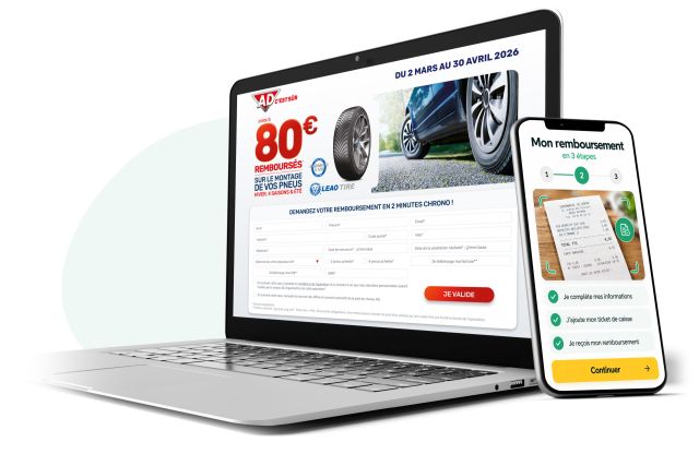 Campagne d’offre de remboursement sur ordinateur, smartphone et tablette