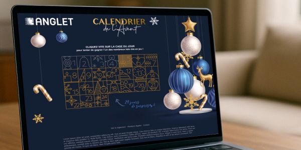 Interface calendrier de l’avent digital personnalisé entreprise Noël
