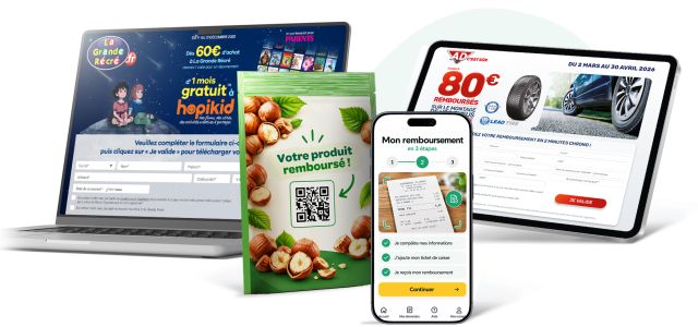 Campagne d’activation promotionnelle avec jeu marketing, offre de remboursement et parcours digital sur ordinateur, smartphone et tablette